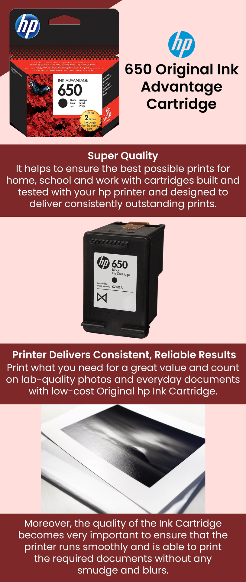 Original inks for HP printers