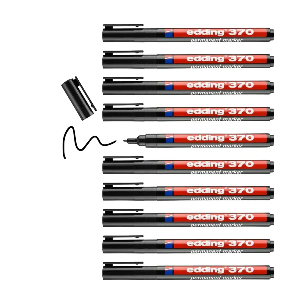 Edding 370 Permanent Marker - For Fine Marking Black2.webp