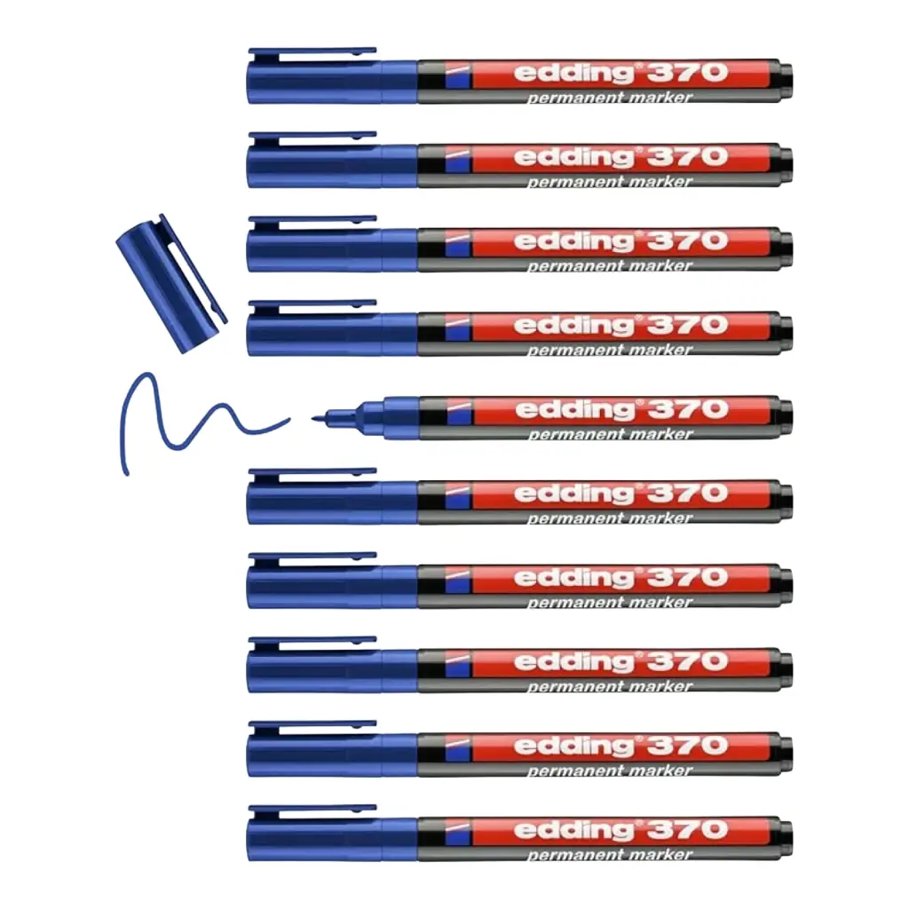 Edding 370 Permanent Marker - For Fine Marking Blue2.webp