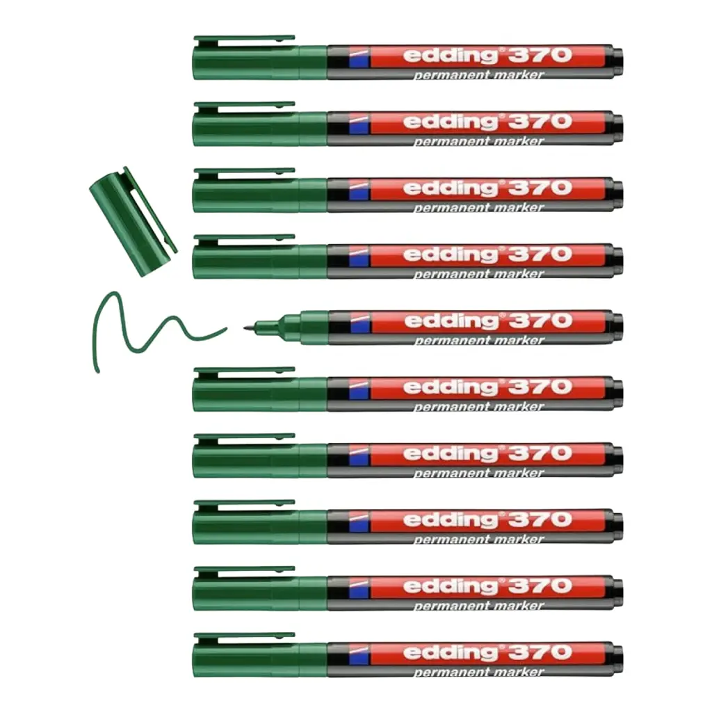 Edding 370 Permanent Marker - For Fine Marking Green1.webp