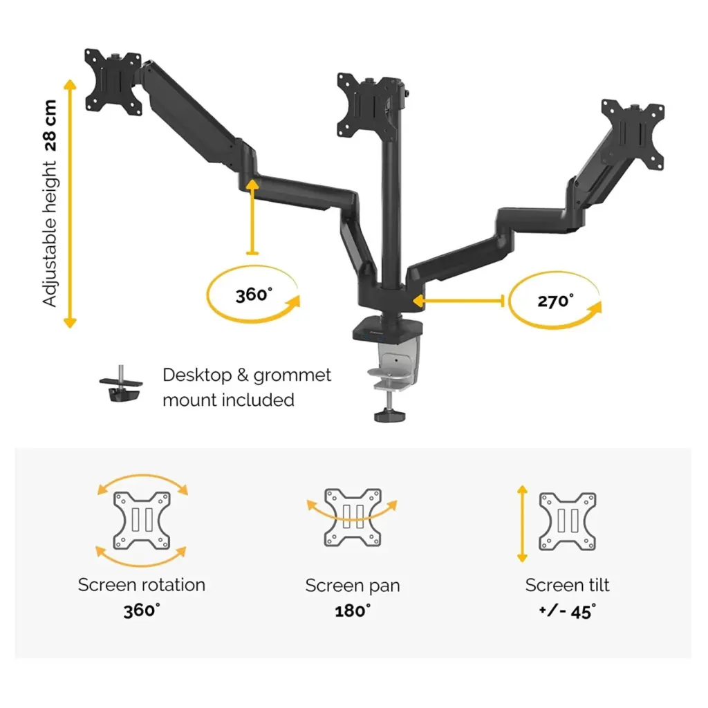 Fellowes Platinum Series Adjustable Triple Monitor Arm2.webp