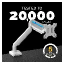 Fellowes Platinum Series Single Adjustable Monitor Arm - White 5.webp
