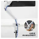 Fellowes Platinum Series Single Adjustable Monitor Arm - White 4.webp
