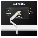 Fellowes Platinum Series Single Adjustable Monitor Arm - White 2.webp