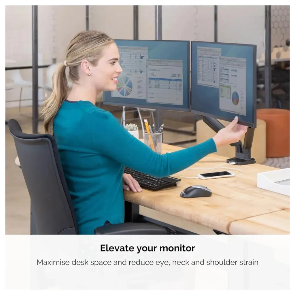 Fellowes Platinum Series Adjustable Dual Monitor Arm 6.webp