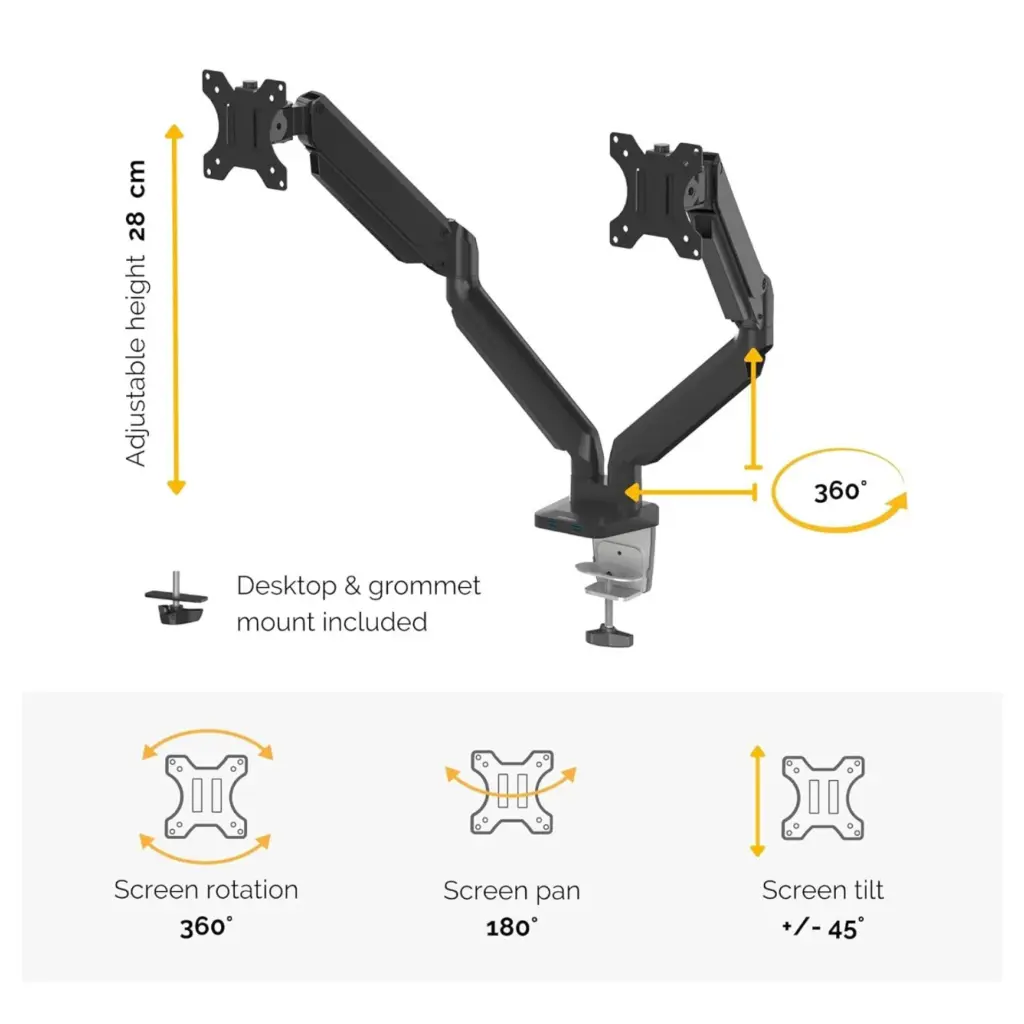 Fellowes Platinum Series Adjustable Dual Monitor Arm 5.webp