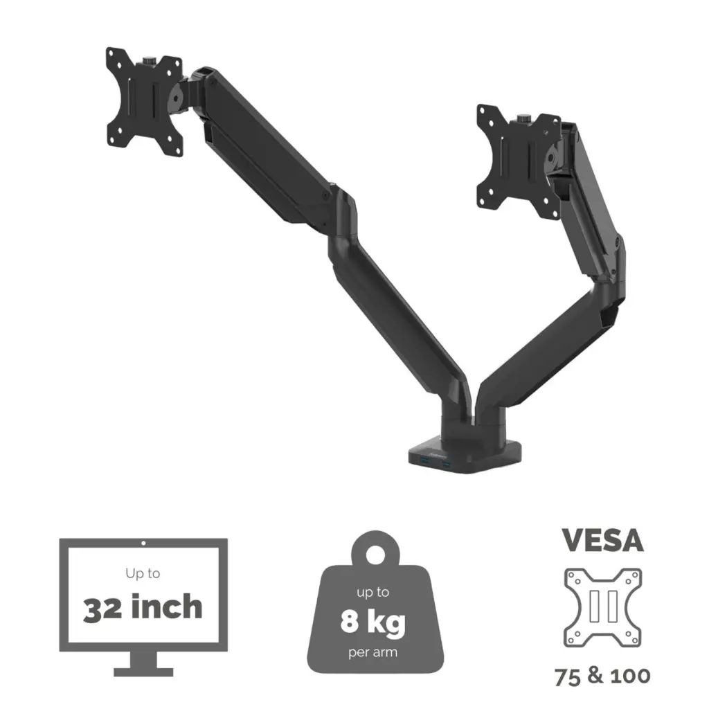 Fellowes Platinum Series Adjustable Dual Monitor Arm 4.webp