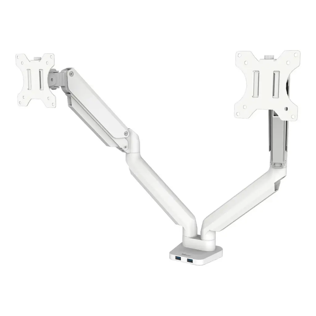 Fellowes Platinum Series Adjustable Dual Monitor Arm - White 5 .webp