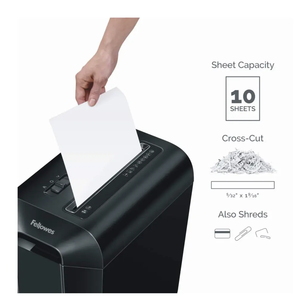 Fellowes Powershred LX65 Shredder, Cross Cut, Shreds 10 sheets 3 .webp