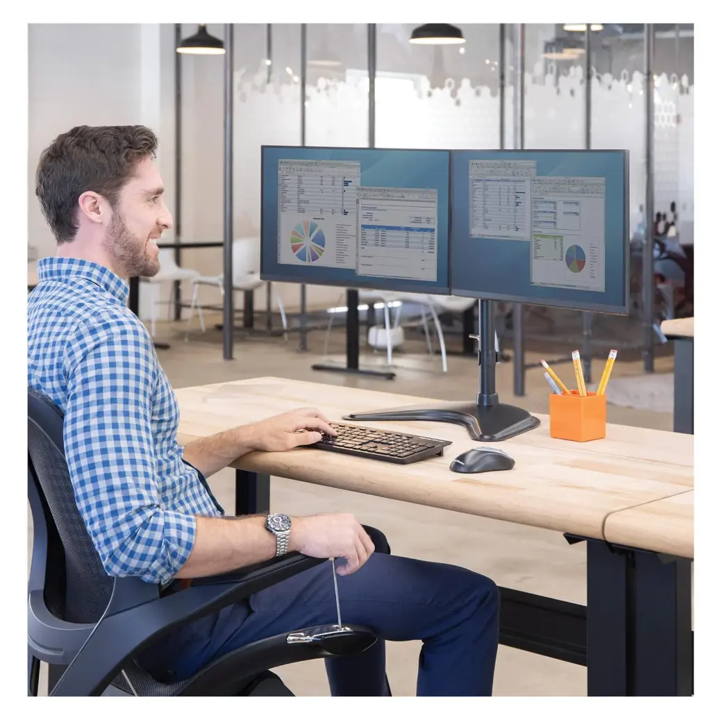 Fellowes Professional Series Free-Standing Dual Horizontal Monitor Arm 5.webp