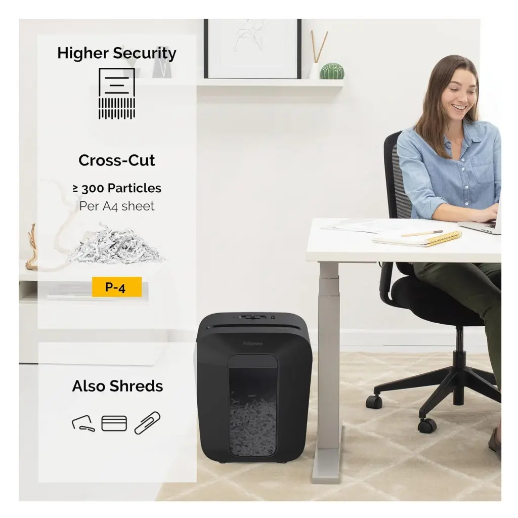 Fellowes Powershred LX50 Shredder, Cross Cut, Shreds 9 Sheets 2.webp