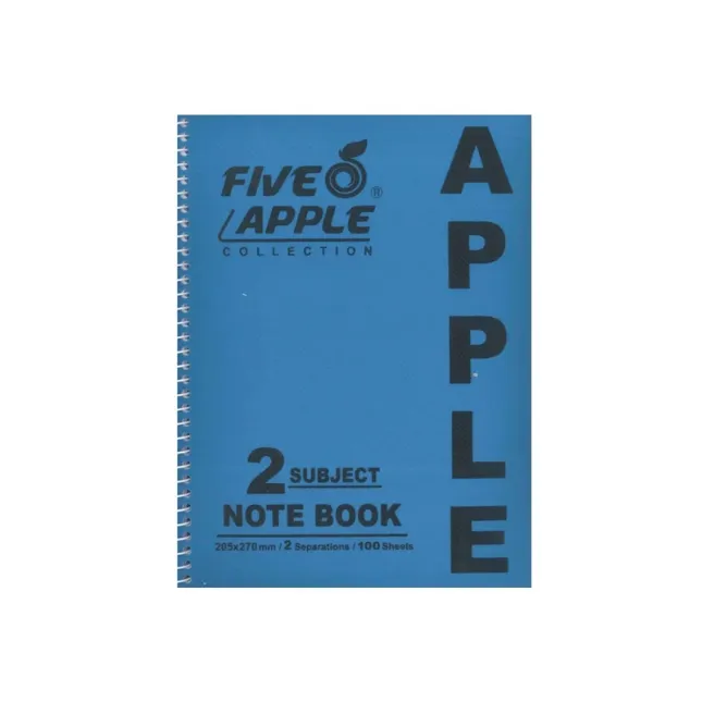 Five Apple Note Book A5 2 Subject