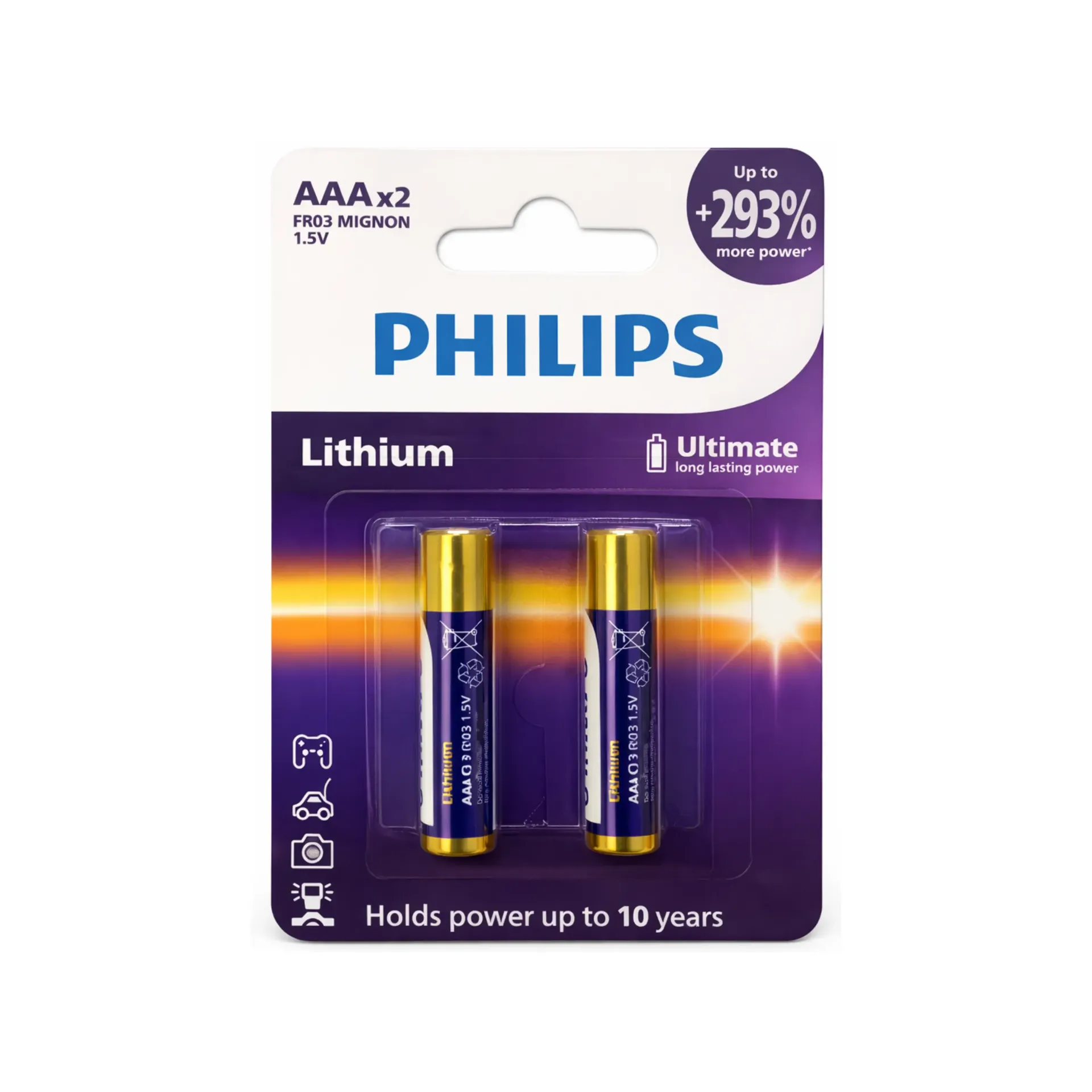 Philips Batteries Lithium AAA (2 Pack)