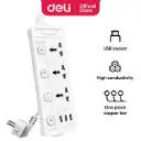 Deli ET410 Power Strip - 3 inputs, 2M