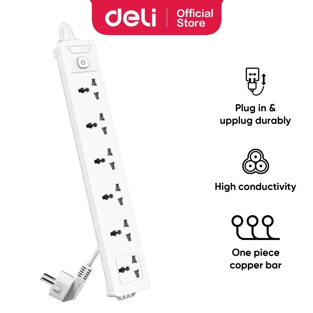 Deli T405 Power Strip - 6 inputs, 3M