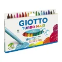 GIOTTO Turbo Maxi Super Washable Felt Tip Fibre Pens, Large Nib 5mm, Pack o 18