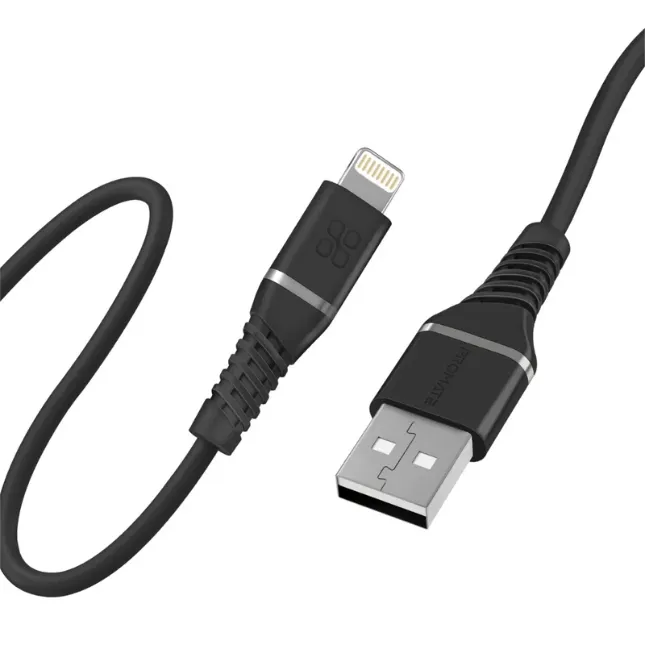 Promate Powerline-Ai120. Black, Data Sync & Charge Cable