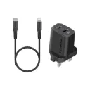 Promate ChargeKit-25PDi, Dual Port Adapter with USB-C Cable