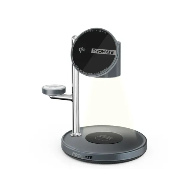 Promate Synergy-3.Black, Wireless Charging Station