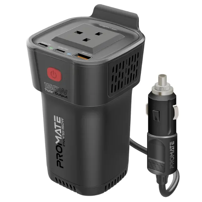 Promate INVERTO-150W, DC to AC Power Inverter