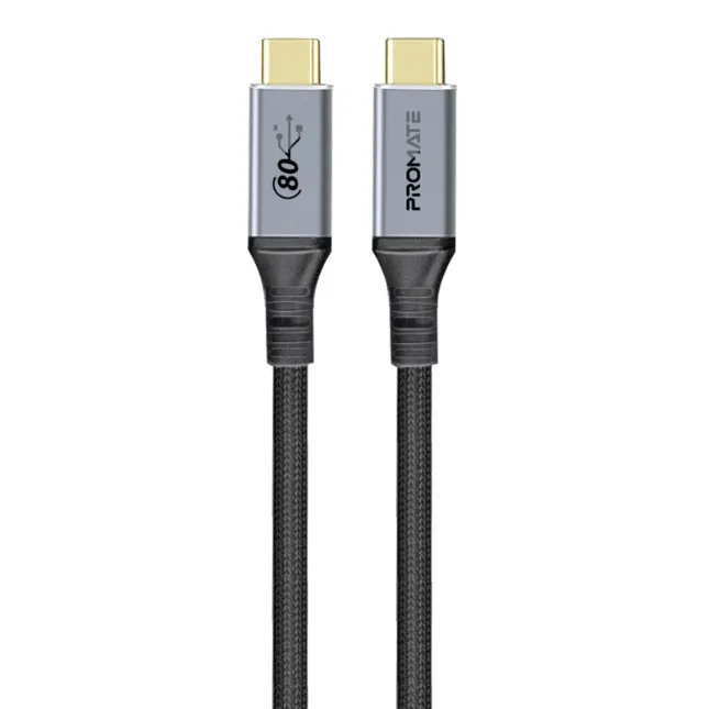 Promate PowerBolt5-80Gbps USB4 Cable  PD Support