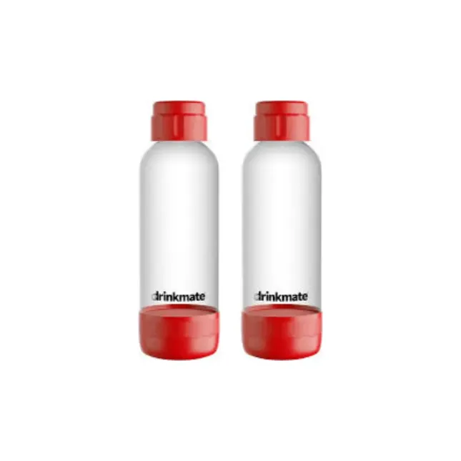 Drinkmate Bottle 1L Red, Twin Pack