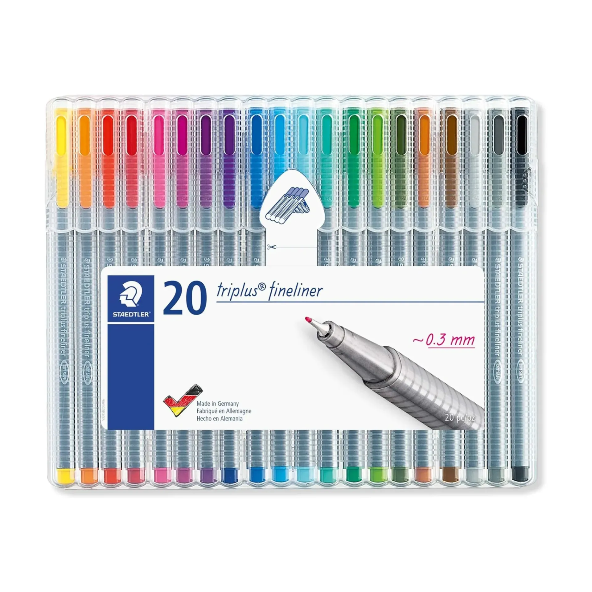 Staedtler Triplus 0.3mm Fineliners 334 Assorted 20 Pack