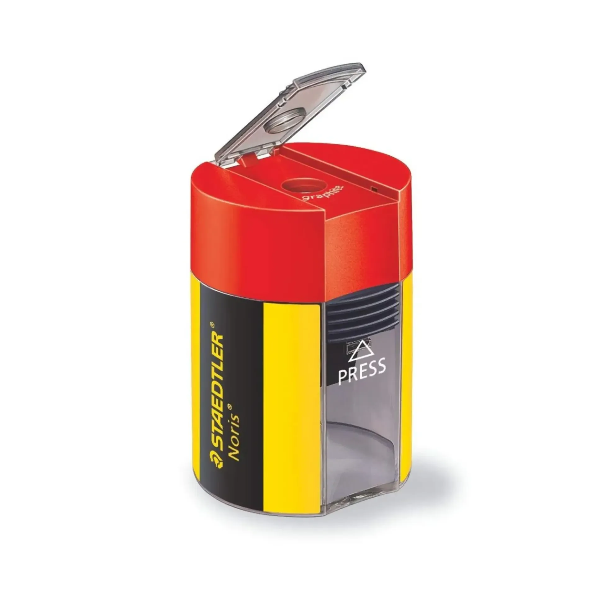 Staedtler Plastic Tub With Metal Sharpener Noris Design, Red cap