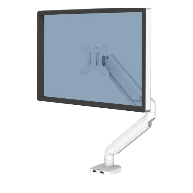 Fellowes Platinum Series Single Adjustable Monitor Arm - White